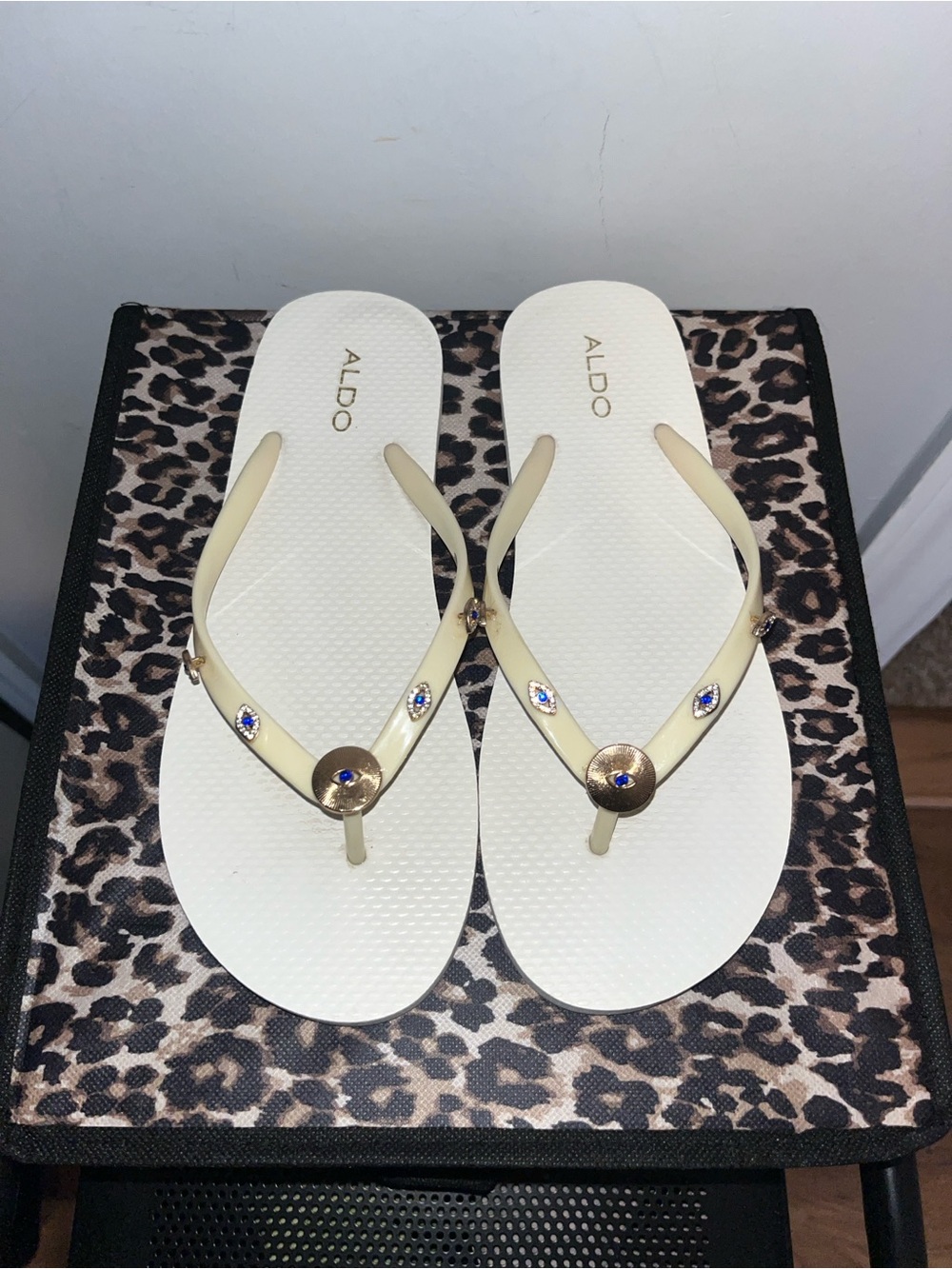 Evil eye flip flops